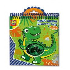 SES Omalovánky magické - Dino s flitry modré/zelené SES Omalovánky magické - Dino s flitry modré/zelené