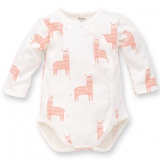 PINOKIO Body zavinovací dlouhý rukáv Happy Llama vel. 56 écru, vzor PINOKIO Body zavinovací dlouhý rukáv Happy Llama vel. 56 écru, vzor