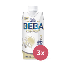 3x BEBA COMFORT 3 HM-O batolecí tekutá mléčná výživa 12+, tetra pack 500 ml