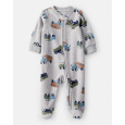 CARTER'S Overal na zip fleece Sleep & Play grey Truck chlapec 6m/vel.68