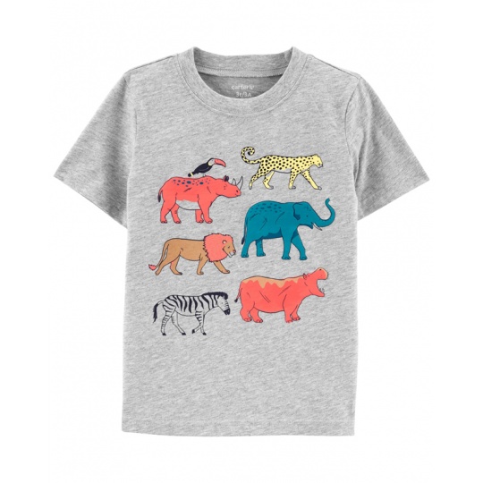 CARTER'S Tričko Grey Animals chlapec 12 m, vel. 80