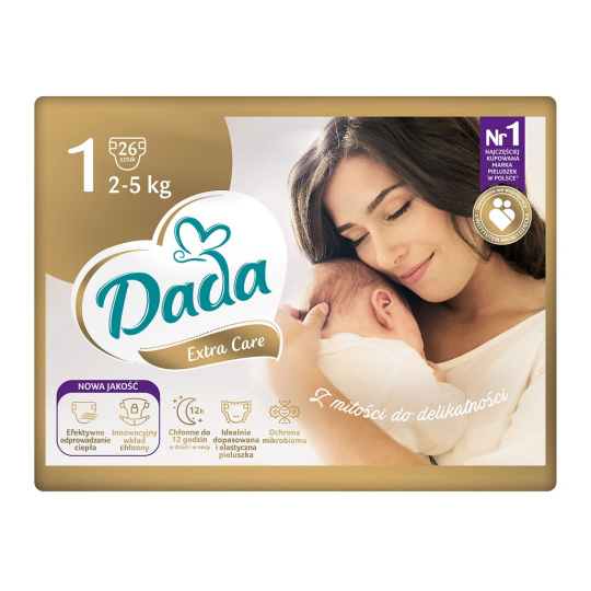 DADA Extra Care Pleny jednorázové 1 Newborn (2-5 kg) 26 ks