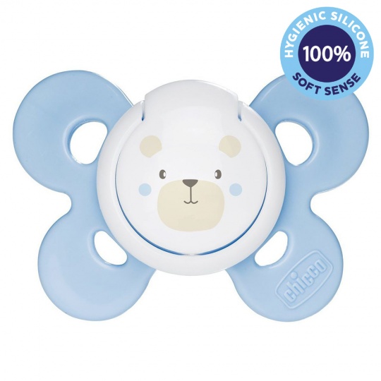 CHICCO Dudlík Physio Comfort silikonový 2-6m chlapec - méďa 1 ks
