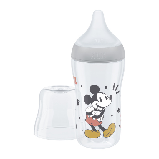 NUK Láhev kojenecká Mickey s kontrolou teploty Perfect Match 260 ml šedá NUK Láhev kojenecká Mickey s kontrolou teploty Perfect Match 260 ml šedá