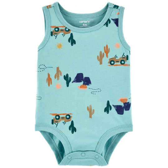 CARTER'S Body bez rukávů Blue Jeep kluk 6m