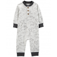 CARTER'S Overal bez nožiček Grey Dino chlapec NB/ vel. 56 CARTER'S Overal bez nožiček Grey Dino chlapec NB/ vel. 56