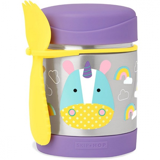 SKIP HOP Zoo Termoska na jídlo se lžičkou/vidličkou Jednorožec 325 ml, 3r+