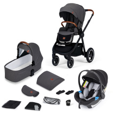 KINDERKRAFT Kočárek kombinovaný Everyday 3v1 Black Dark Grey KINDERKRAFT Kočárek kombinovaný Everyday 3v1 Black Dark Grey