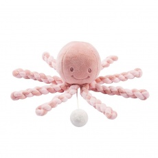 NATTOU První hrající hračka pro miminka chobotnička PIU PIU Lapidou old pink / light pink 0m + NATTOU První hrající hračka pro miminka chobotnička PIU PIU Lapidou old pink / light pink 0m +