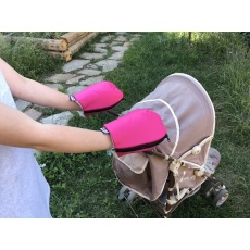 KAARSGAREN-Nepromokavé merino rukavice růžové na kočárek