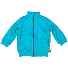 KAARSGAREN-Dětská mikina z biobavlny s merino podšívkou – tyrkysová (vel. 92)