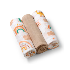 BABYONO Pleny mušelínové Super soft 3 ks - béžová BABYONO Pleny mušelínové Super soft 3 ks - béžová
