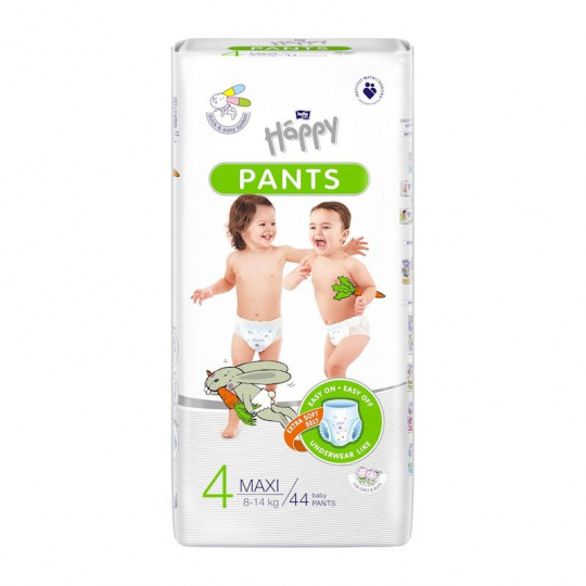 BELLA HAPPY Pants Kalhotky plenkové jednorázové 4 Maxi (8-14 kg) 44 ks