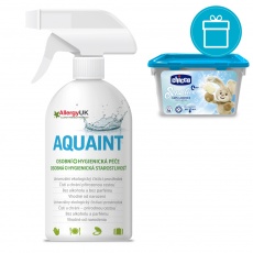 CHICCO Kapsle prací gelové Sensitive, 16 ks + AQUAINT 500 ml CHICCO Kapsle prací gelové Sensitive, 16 ks + AQUAINT 500 ml