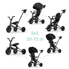 QPLAY Tříkolka Nova Niello Black, skládací, věk 10-72 měsíců QPLAY Tříkolka Nova Niello Black, skládací, věk 10-72 měsíců