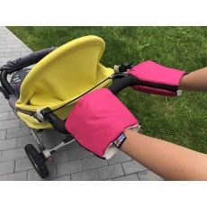 KAARSGAREN-Růžové rukavice na kočárek biobavlna