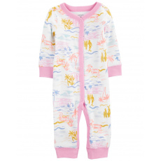 CARTER'S Overal bez nožiček na druky Sleep&Play Pink Palm holka 3m CARTER'S Overal bez nožiček na druky Sleep&Play Pink Palm holka 3m