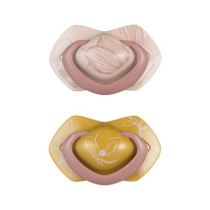 CANPOL BABIES Dudlík silikonový symetrický Light touch GOLD 6-18m 2ks růžový