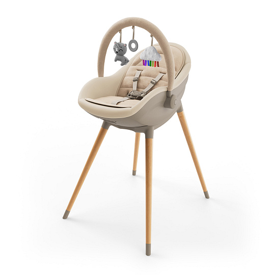 KINDERKRAFT Jídelní židlička a lehátko Fini Up 2v1 Beige