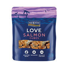 FISH4DOGS Pamlsky pro psy LOVE s lososem - kostky 85 g FISH4DOGS Pamlsky pro psy LOVE s lososem - kostky 85 g