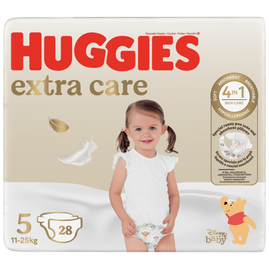 HUGGIES® Pleny jednorázové Extra Care 5 (12-17 kg) 28 ks