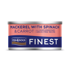 FISH4DOGS Konzerva pro psy Finest s makrelou, mrkví a špenátem 85 g