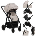 LIONELO Kočárek kombinovaný Amber Plus 3v1 Beige Sand