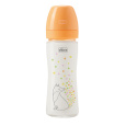 CHICCO Kojenecká skleněná láhev Perfect Easy 240 ml, pomalý silikonový průtok, pro dívky, 0m+