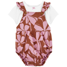 CARTER'S Set 2dílný triko kr. rukáv, kalhotky na kšandy Pink Foral holka 6m CARTER'S Set 2dílný triko kr. rukáv, kalhotky na kšandy Pink Foral holka 6m