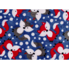 KAARSGAREN-Modrá deka Flanel fleece liška 70x100cm KAARSGAREN-Modrá deka Flanel fleece liška 70x100cm