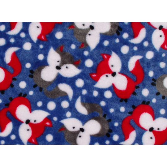 KAARSGAREN-Modrá deka Flanel fleece liška 70x100cm
