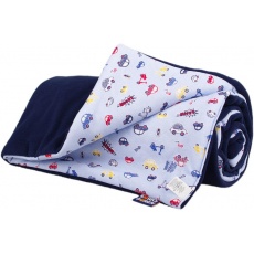 KAARSGAREN-Dětská deka tmavě modrá s autíčky fleece bavlna KAARSGAREN-Dětská deka tmavě modrá s autíčky fleece bavlna