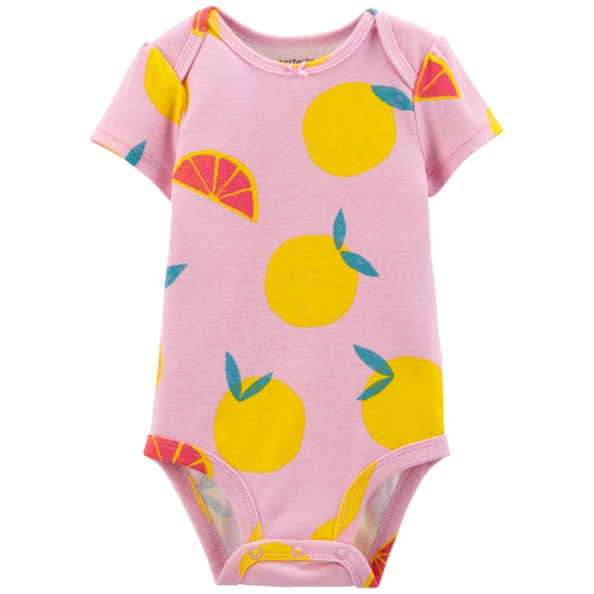 CARTER'S Body krátký rukáv Purple Lemon holka 6m