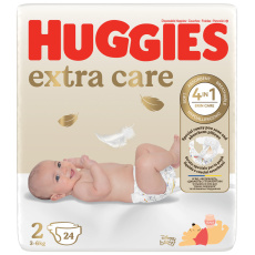 HUGGIES® Pleny jednorázové Extra Care 2 (3-6 kg) 24 ks HUGGIES® Pleny jednorázové Extra Care 2 (3-6 kg) 24 ks