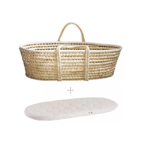 AHOJBABY Mojžíšův košík pro miminko Corn Natural + matrace basic