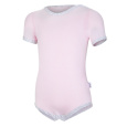 Little Angel-Body tenké KR Outlast® - růžová baby/pruh bílošedý melír Velikost: 62