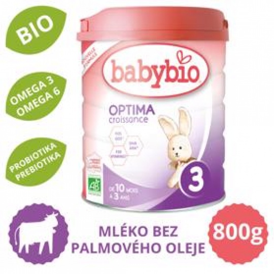 BABYBIO OPTIMA 3 Croissance kojenecké bio mléko 800 g