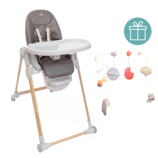 CHICCO Židlička jídelní Polly Armonia - Scandinavian + Hrazdička Rainbow