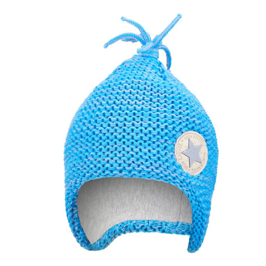 Little Angel-Čepice pletená na uši Outlast ® - modrá Velikost čepic: 3 | 42-44 cm