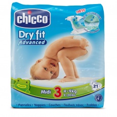 CHICCO Plenky Midi 21 ks (4-9 kg) – jednorázové pleny CHICCO Plenky Midi 21 ks (4-9 kg) – jednorázové pleny