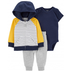 CARTER'S Set 3dílný mikina, tepláky, body kr. rukáv YellowNavy chlapec 6m CARTER'S Set 3dílný mikina, tepláky, body kr. rukáv YellowNavy chlapec 6m