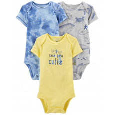 CARTER'S Body krátký rukáv Blue Ocean chlapec 3ks NB/ vel. 56 CARTER'S Body krátký rukáv Blue Ocean chlapec 3ks NB/ vel. 56