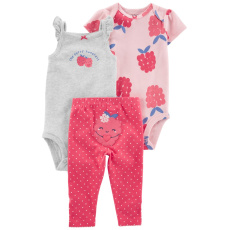 CARTER'S Set 3dílný legíny, body kr. rukáv, body na ramínka Pink Raspberry holka 24m CARTER'S Set 3dílný legíny, body kr. rukáv, body na ramínka Pink Raspberry holka 24m