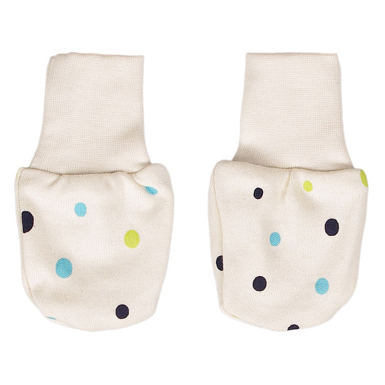 KAARSGAREN-Rukavičky bio-bavlna 0 až 3 měsíce puntíky