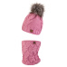 Little Angel-Set pletená čepice s BAMBULÍ a nákrčník Outlast ® - levandulová Velikost: 6 | 54-57 cm