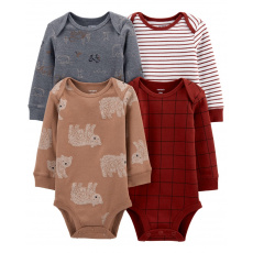 CARTER'S Body dl. rukáv Bear chlapec LBB 4ks 3m CARTER'S Body dl. rukáv Bear chlapec LBB 4ks 3m