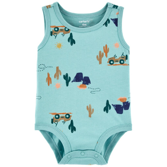 CARTER'S Body bez rukávů Blue Jeep kluk 9m