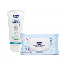 CHICCO Krém na dětský zadeček 100 ml + Dětské čisticí vlhčené ubrousky, 72 ks CHICCO Krém na dětský zadeček 100 ml + Dětské čisticí vlhčené ubrousky, 72 ks