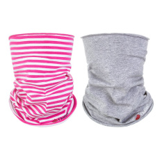 Little Angel-Set nákrčník dětský tenký Outlast® - pruh malinový/šedý melír Velikost ostatní: UNI
